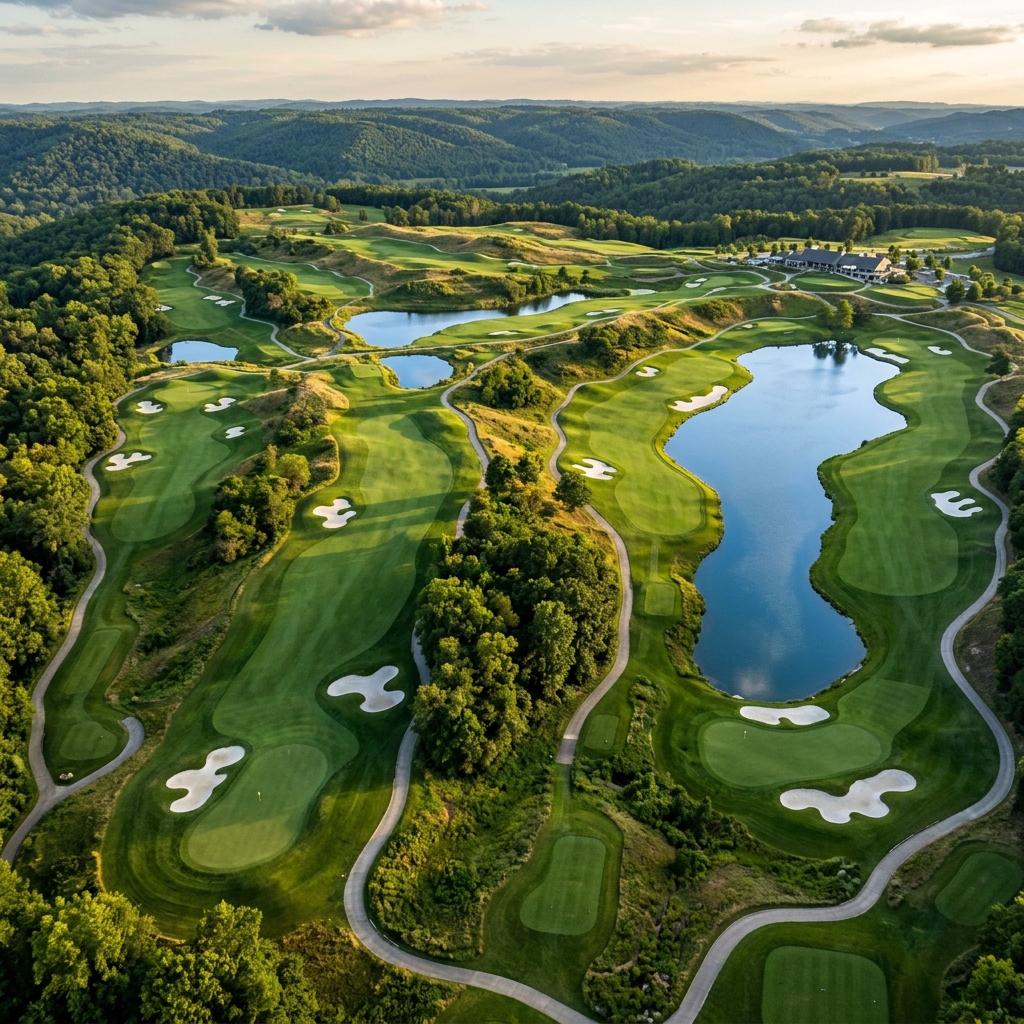 Aerial view of golf course